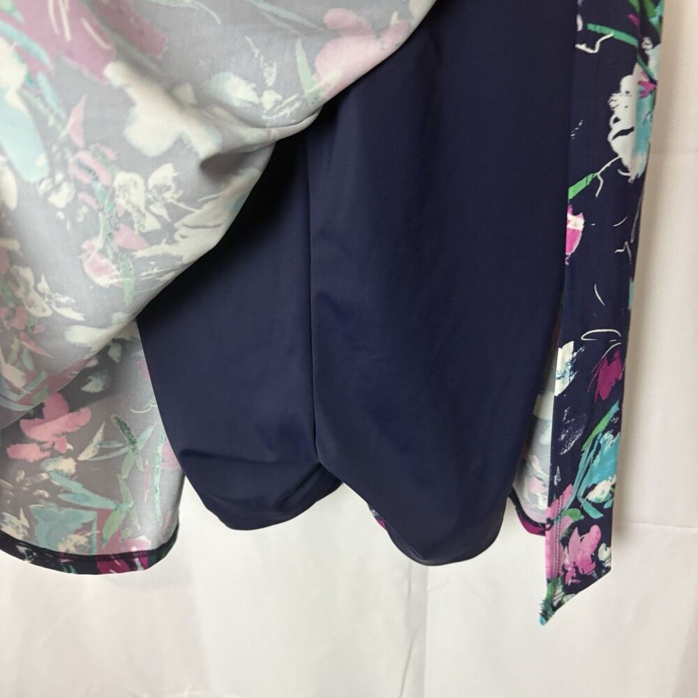 Swimsuits For All One Piece Swim Dress Navy Purple Floral Plus Sz 22 Multicolor - Picture 3 of 8
